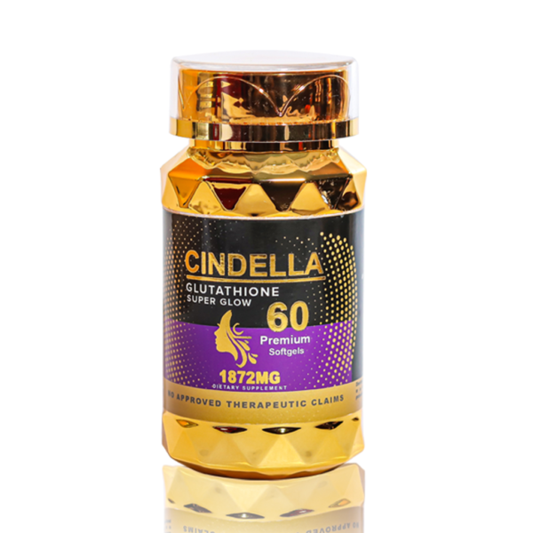 CINDELLA GLUTATHIONE SUPER GLOW DIETARY SUPPLEMENT 1872 MG - 60 PCS SOFTGELS - Image 2