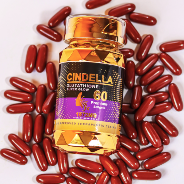 CINDELLA GLUTATHIONE SUPER GLOW DIETARY SUPPLEMENT 1872 MG - 60 PCS SOFTGELS - Image 3